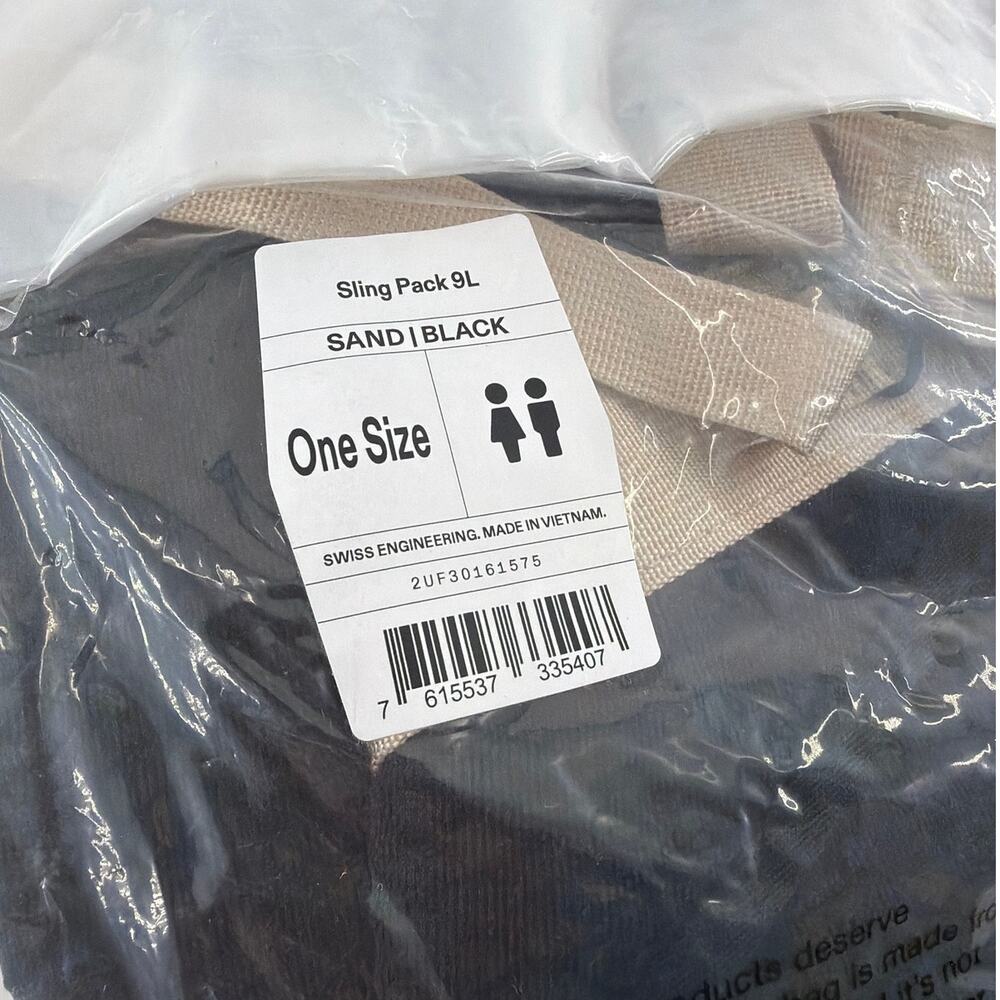 On Unisex Sand Black Sling Bag Pack 9L One Size - Picture 6 of 11